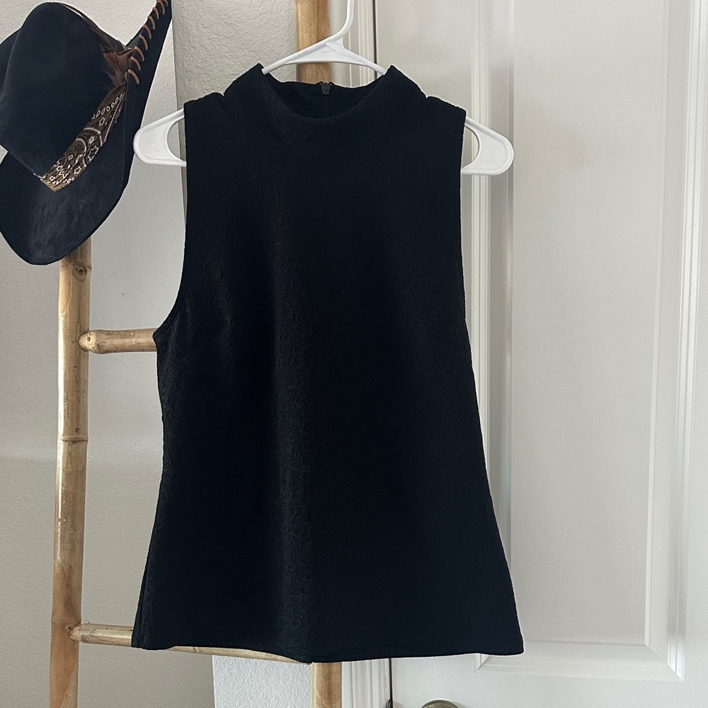 White House Black Market Elegant Black Sleeveless Top